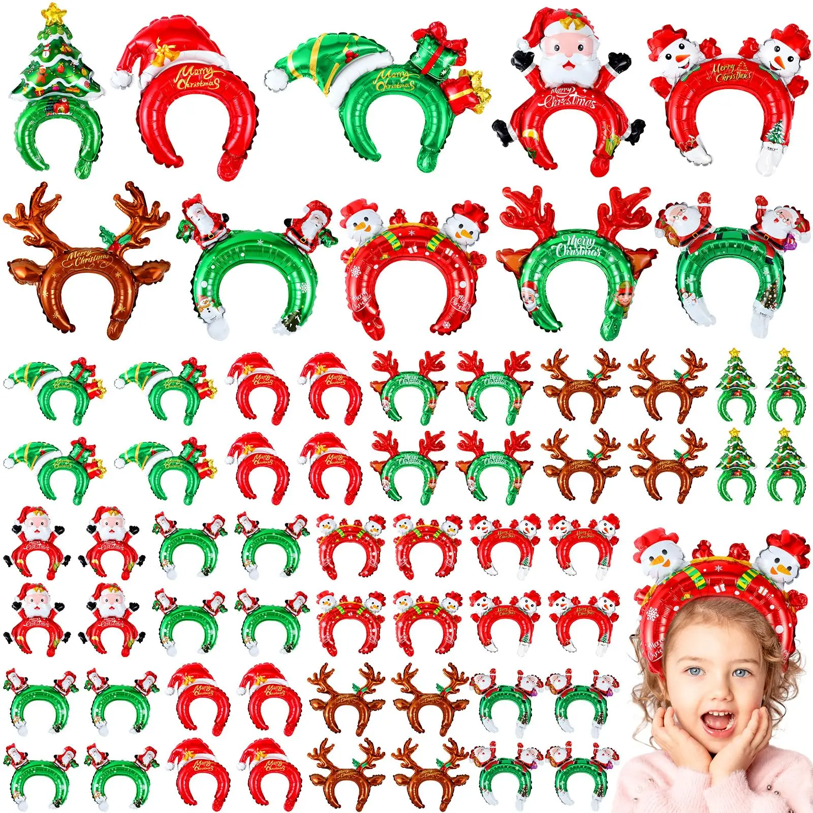 Reindeer Antlers Headband - Рождественские надувные повязки на голову, воздушный