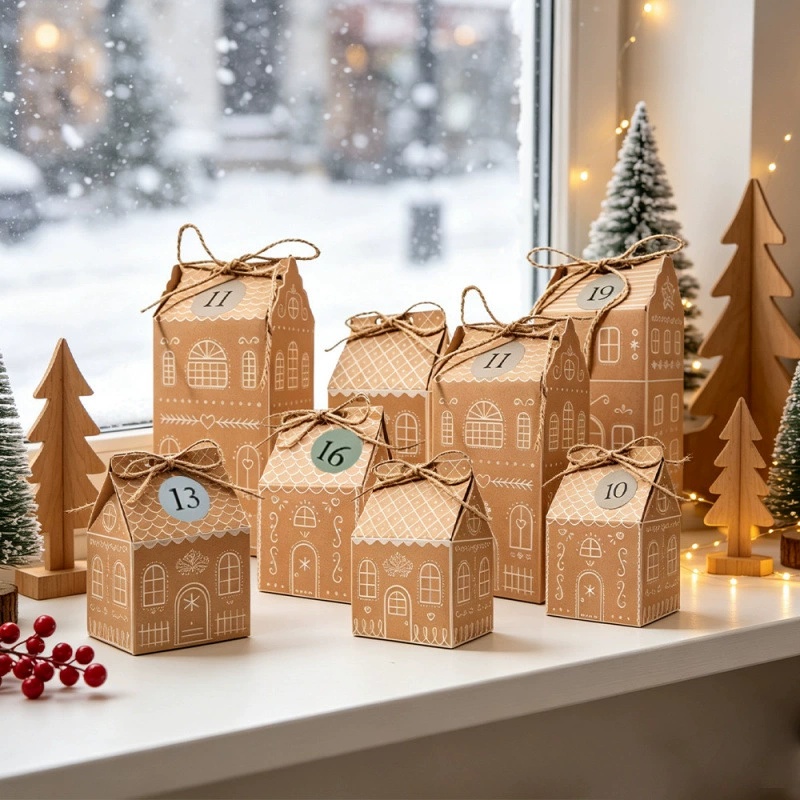 Advent Calendar Gift - Подарочные коробки на Рождество, адвент-календарь, пряничный
