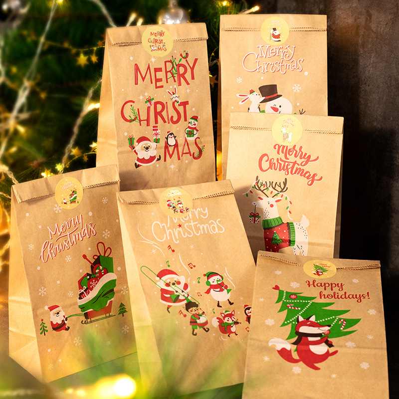 Advent Calendar Gift - Рождественские подарочные пакеты, пакет из крафт-бумаги,