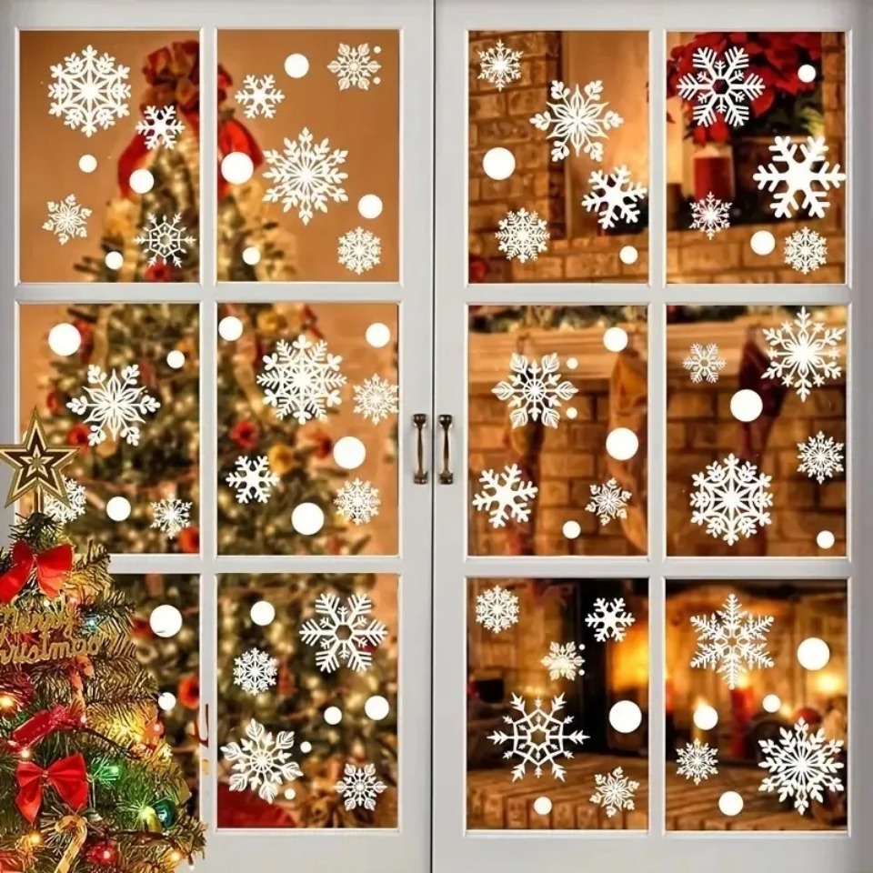 Набор одноразовых наклеек-снеж – обзор и цена Snowflake Window Decal