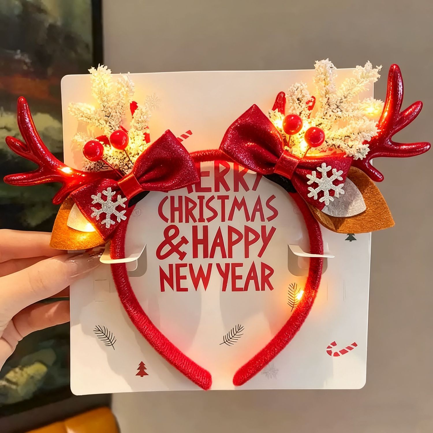 Рождественский ободок с оленьи – обзор и цена Reindeer Antlers Headband