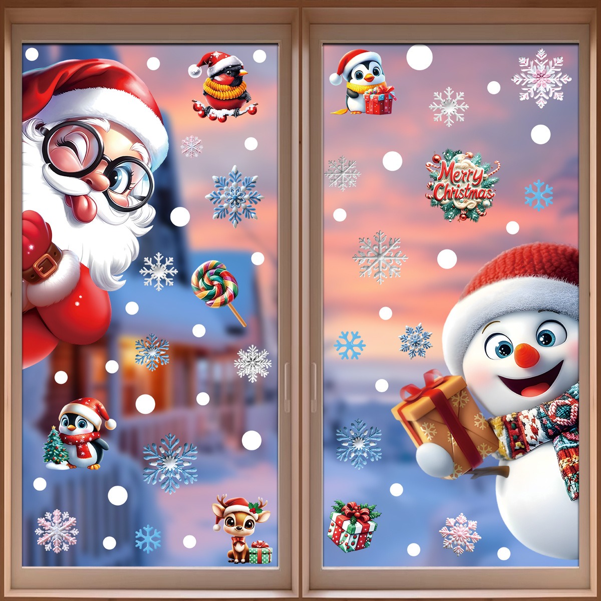 Рождественские наклейки на окн – обзор и цена Snowflake Window Decal
