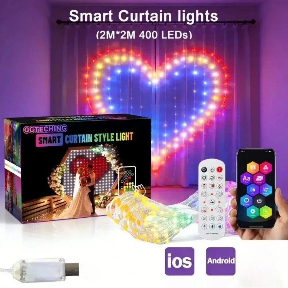 Умные RGB LED-гирлянды-шторы с – обзор и цена Led Fairy String Lights