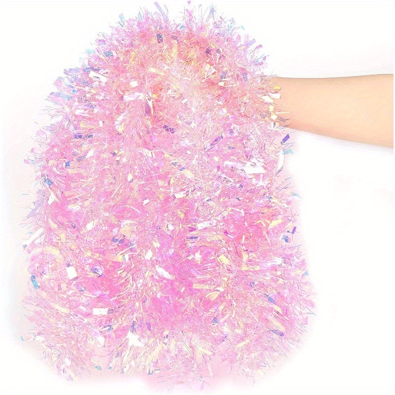 Розовая рождественская гирлянд – обзор и цена Tinsel Garland Decoration